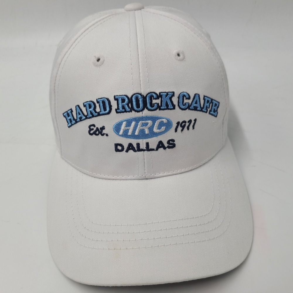 Hard Rock Cafe Hat Strapback (Fits Small) White Blue Dallas Est 1971 Casual Men